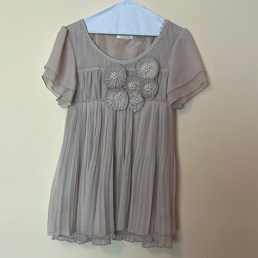 Chiffon flower beaded top